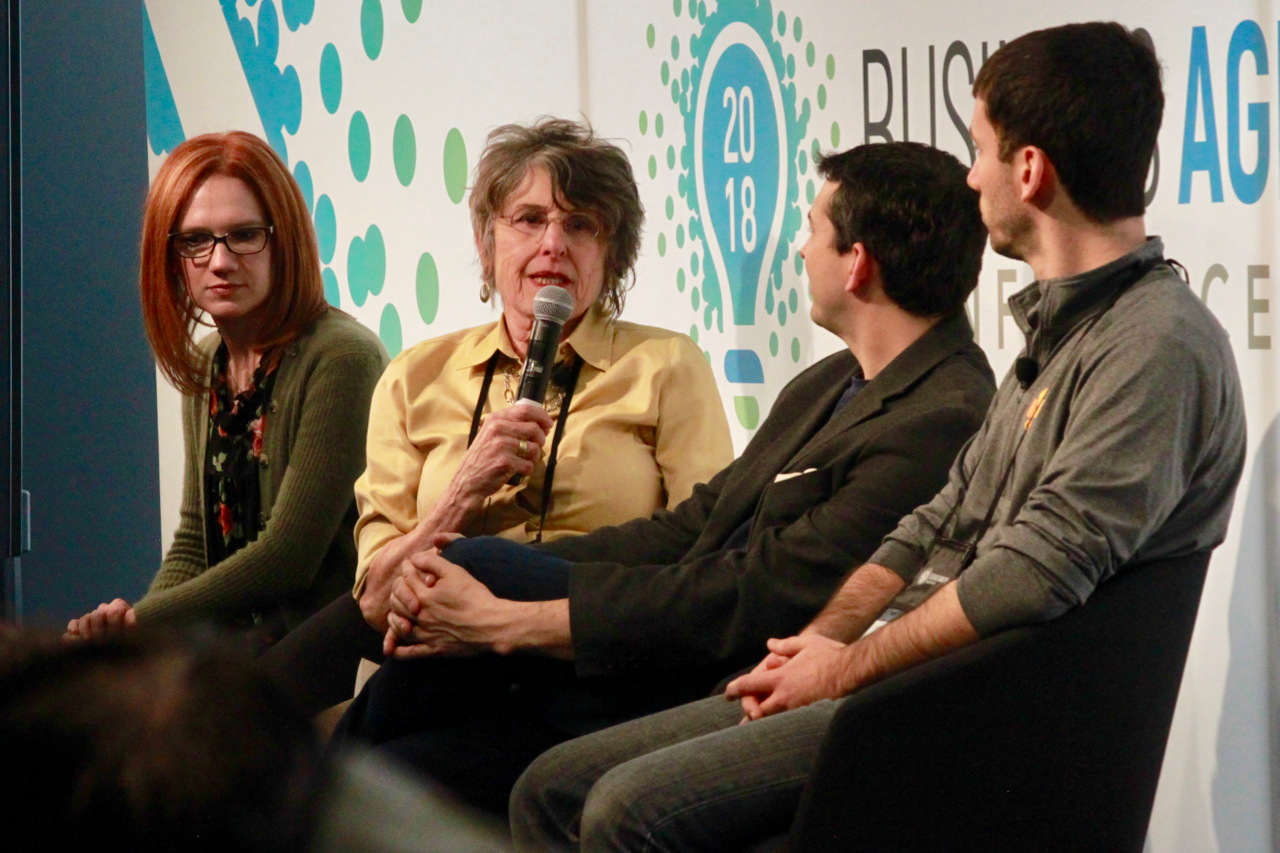 Panel members discussing a topic at a Business Agility Institute Conference