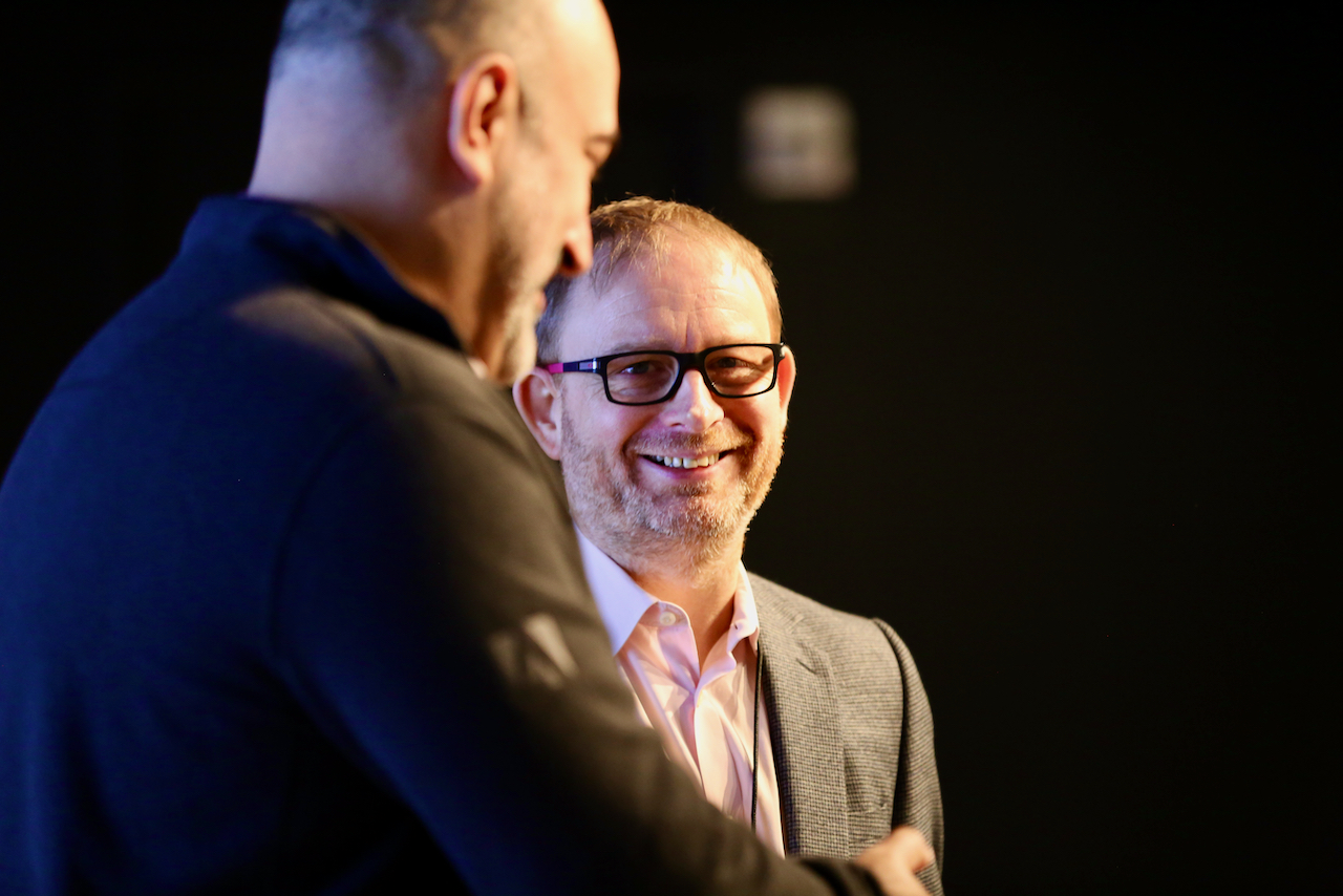 Photo of Ian Harvey and Felipe Castro on Stage at Business Agility Conference 2020
